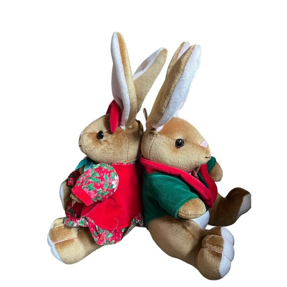 Commonwealth 1995 The Velveteen Rabbits Plush Stuffed Christmas VTG 12” - Picture 5 of 7